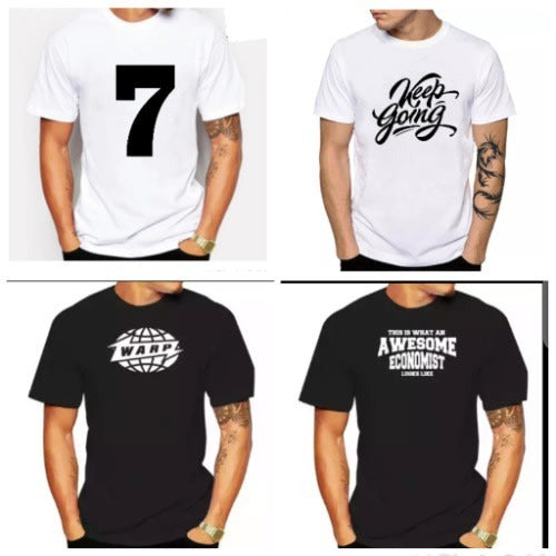 Pack Of 4 Men’s 180gsm High Quality Knitted Single Jersey Printed Cotton T-Shirts