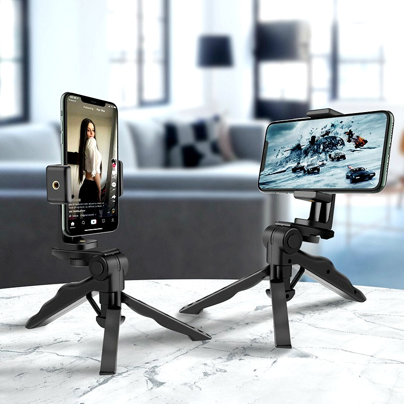 K555 Compact Mini Foldable 360° Rotating Desktop Tripod Stand for Mobile Phones & Cameras
