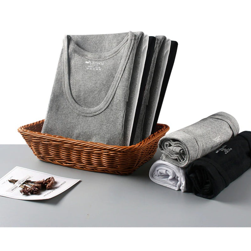 Pack Of Six Grey Color High Quality Export Standard Blended Athletic Cotton Vests For Men & Women